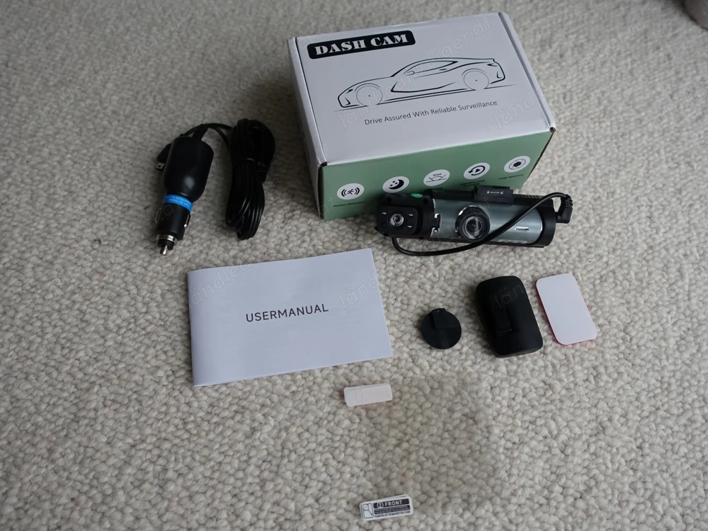 Dash-Kamera Dashcam 1080p vorne und hinten mit Display + Loop-Aufnahme