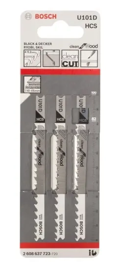 9 Stk.Stichsägeblätter Bosch Professional Clean für Holz, T 101 D, Black und Decker, Ryobi, Einhell,