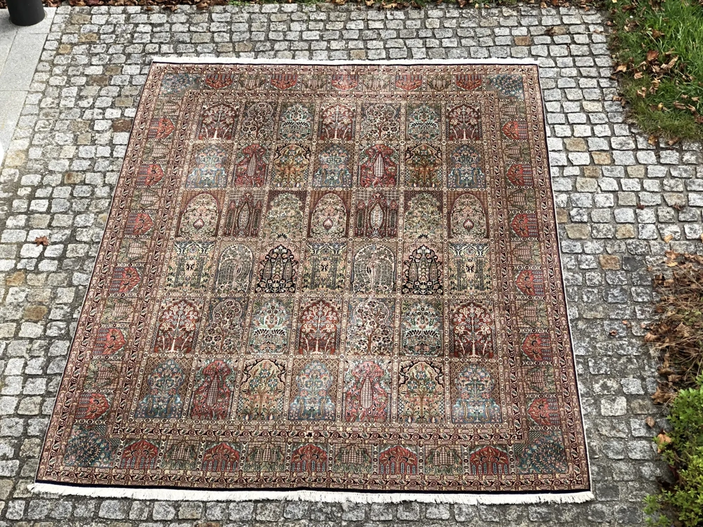 XXL Ghom Seidenteppich handgeknüpft Teppich Länge 3,2 Meter x Breite 2,37 