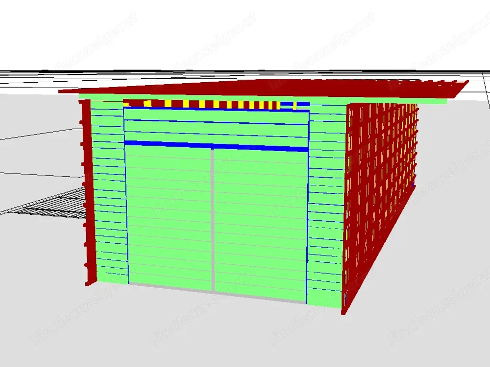 Wellblech Dach Holz Schopf Carport