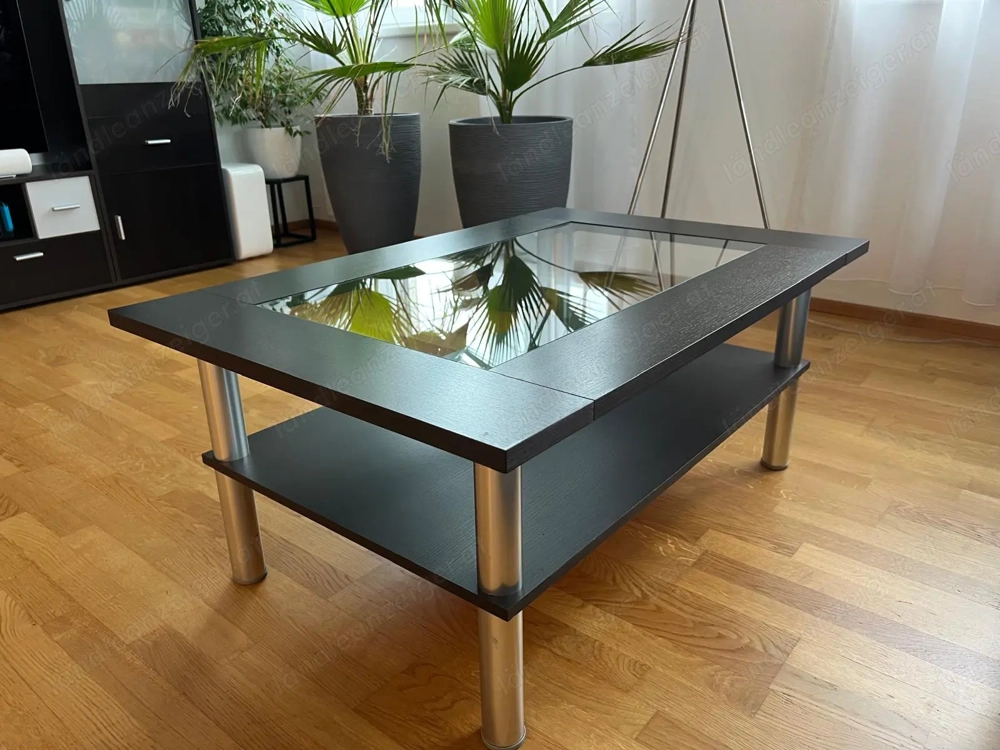 Couchtisch dunkelbraun Glas