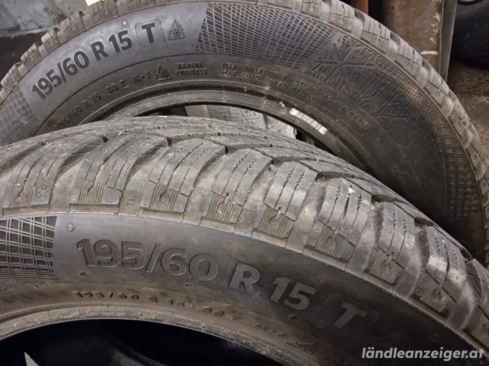 2x Continental 195 60 15 T Winterreifen 