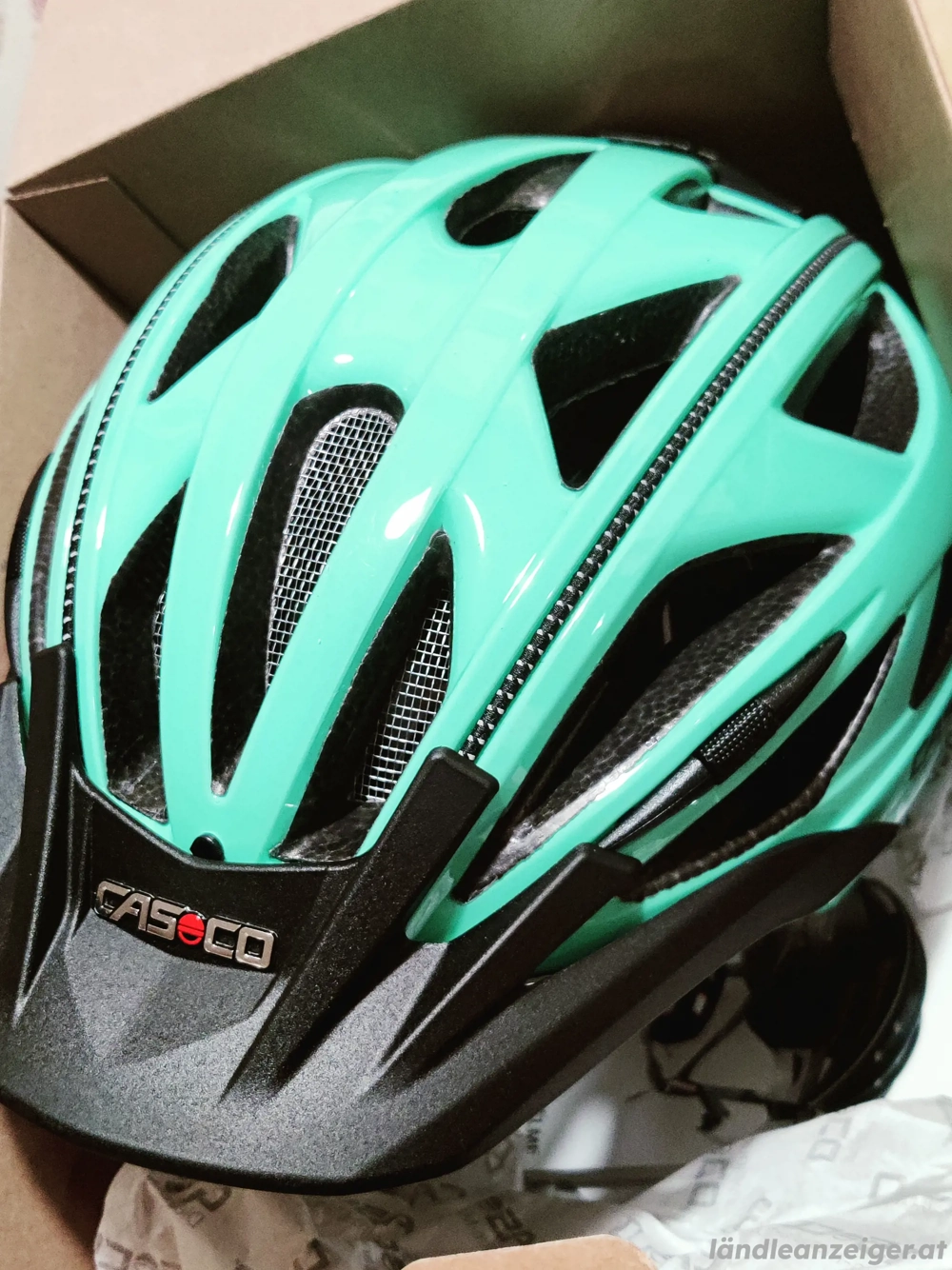 Fahrradhelm Türkis und weiß  58-62 cm