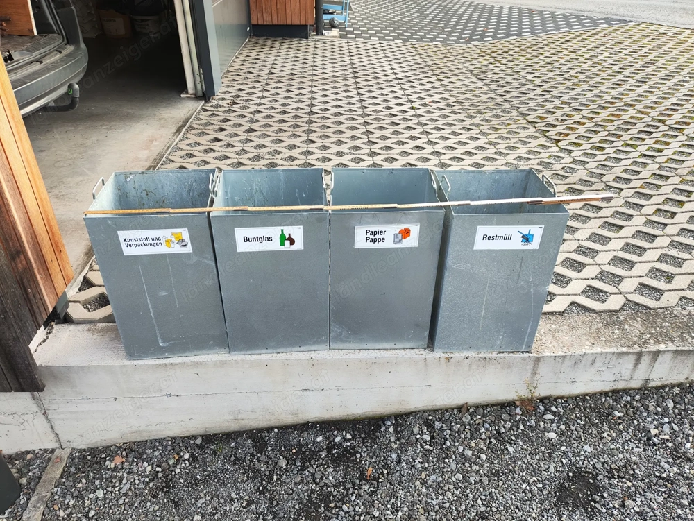 Mülleimer Müllkübel aus Blech mit Henkel