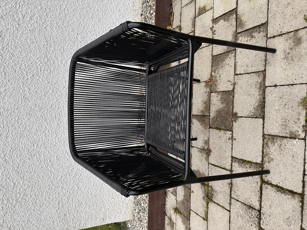 Wunderschöne schwarze Gartensessel - modernes 8er-Set, wie neu!