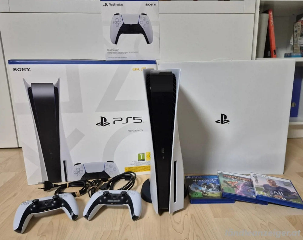 PlayStation 5 Disc Edition OVP - Bundle   inkl. 2. Controller & 3 Spiele   