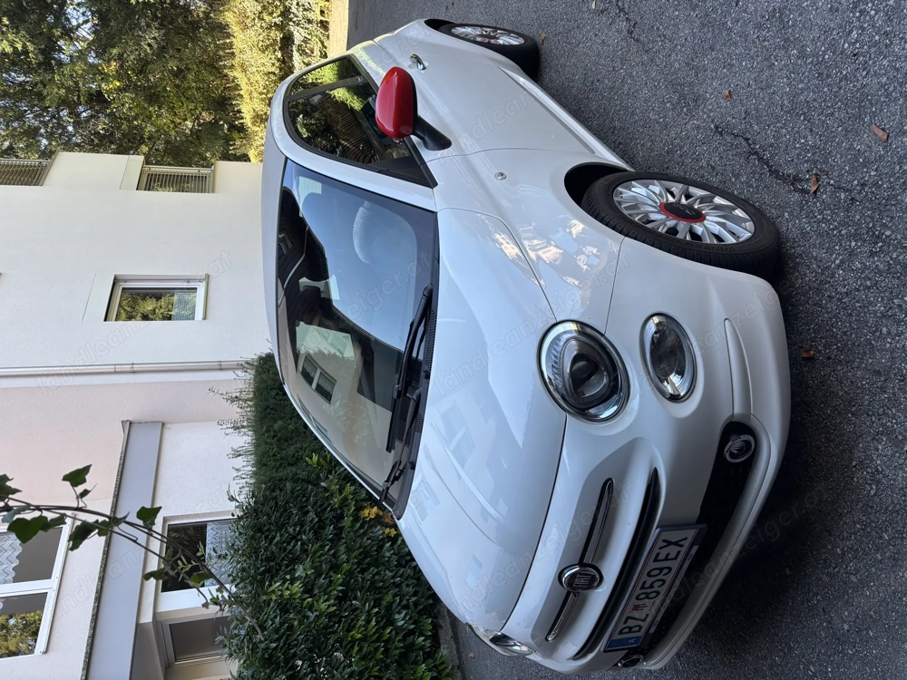 Fiat 500 Cabrio   Weiß   Top Zustand   Unfallfrei