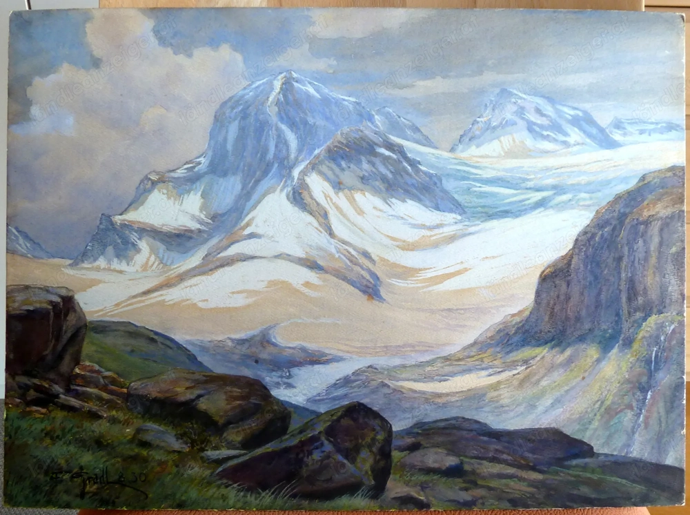 PIZ BUIN Bild Aquarell von Franz Gradl