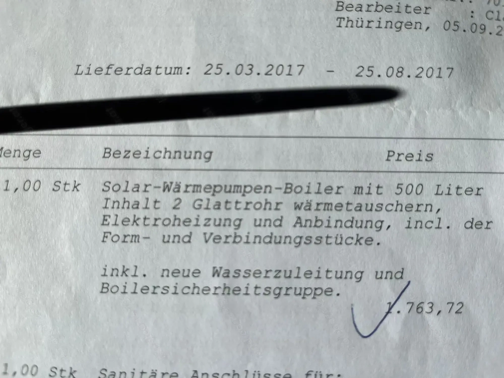 Soalr-Wärmepumpenboiler 500l