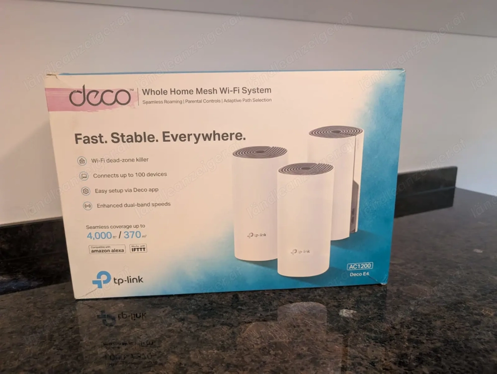TP-Link Deco AC1200 (E4   M4R) WLAN Mesh Set   mit Netzteil & Originalverpackung