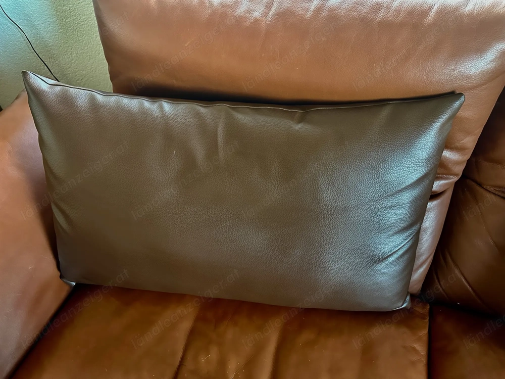 Kissenhülle Kunstlederüberzug schokobraun 75x50 cm - 2 verfügbar