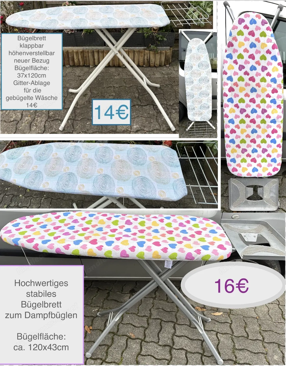Bügelbrett ab 12  Wäschekorb ab2 