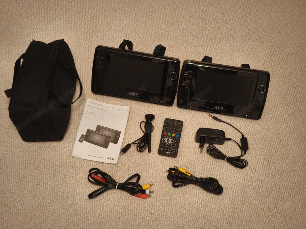 **RESERVIERT**  Tragbarer DVD-Player mit zwei Monitoren Auto Camping Kinderzimmer