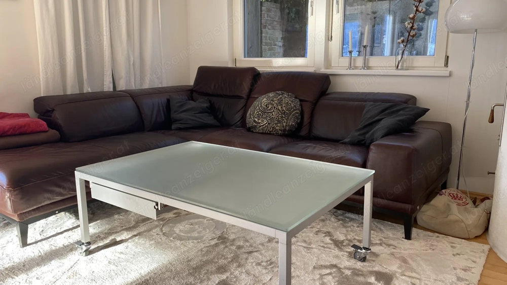 Natuzzi Ecksofa Leder braun