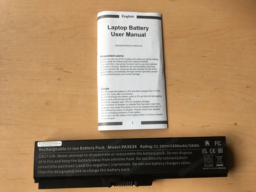 Neuer Ersatzakku für Toshiba Satellite PA3634 5.200 mAh