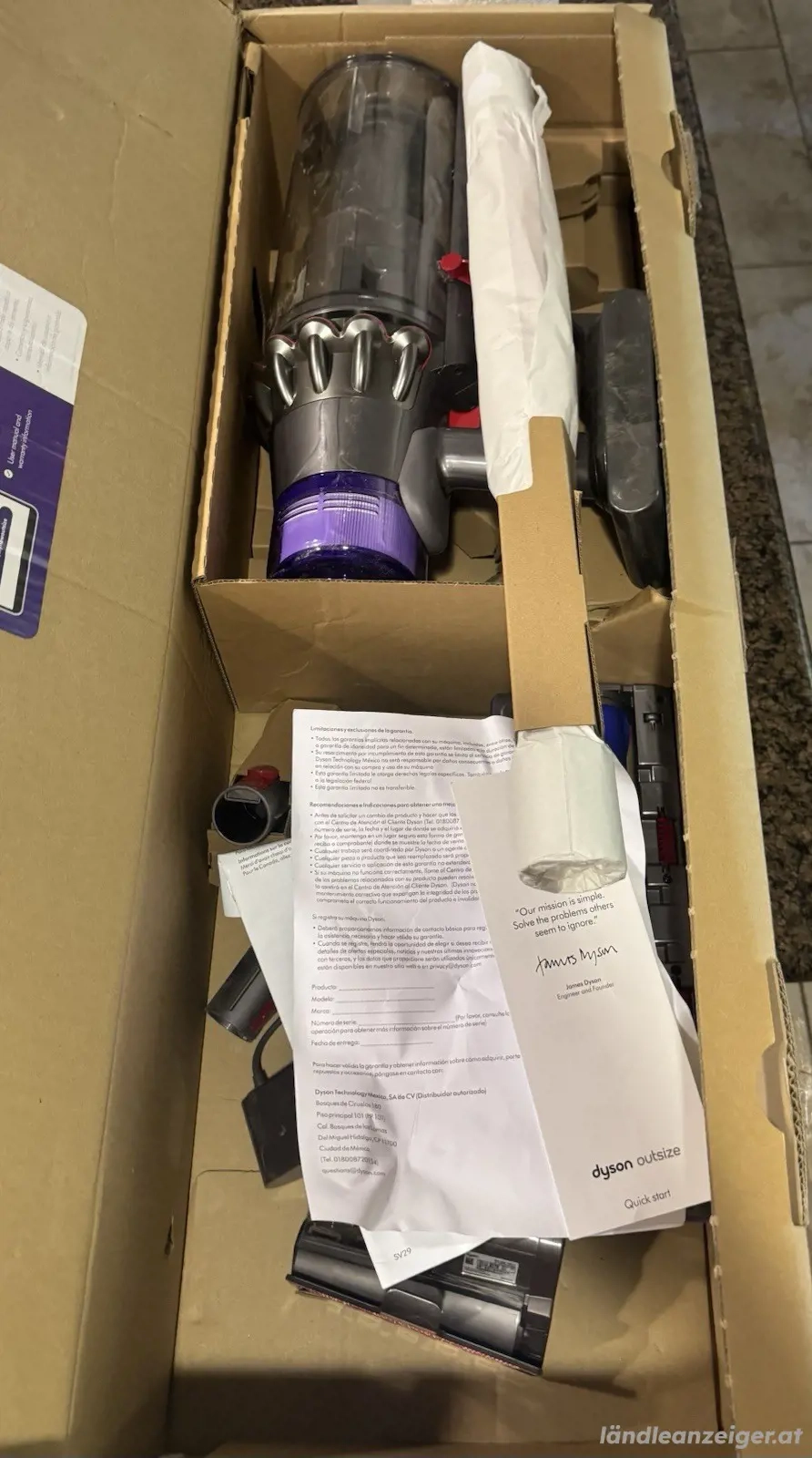 Dyson Outsize Total Clean Akku-Stielstaubsauger   Nickel Rot (Neu)