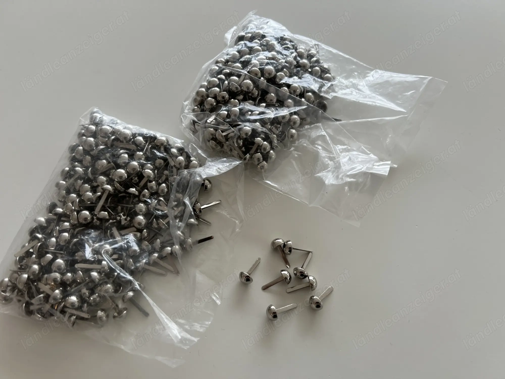 300 Rundkopfklammern silbrig zum Basteln