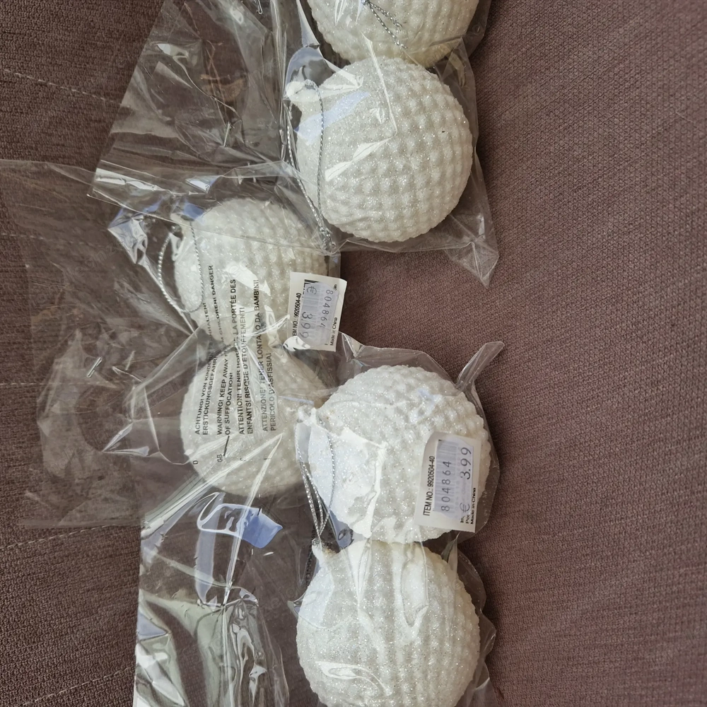 Christbaumkugeln weiß glitzer