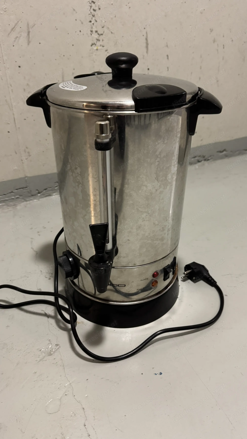 Glühweinkocher Edelstahl mit Zapfhahn