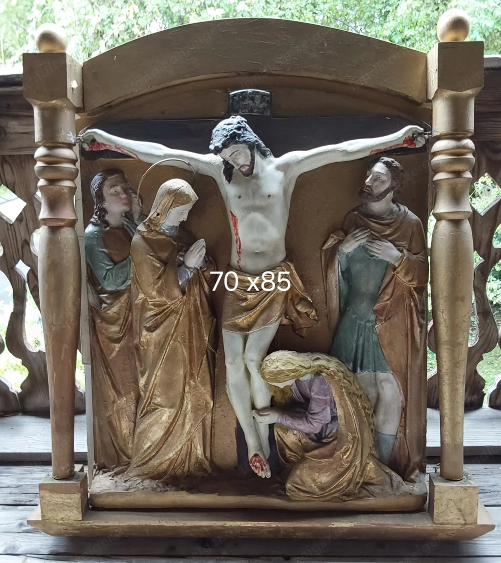 Wunderschönes Holzrelief ( Kreuzigung Christi )