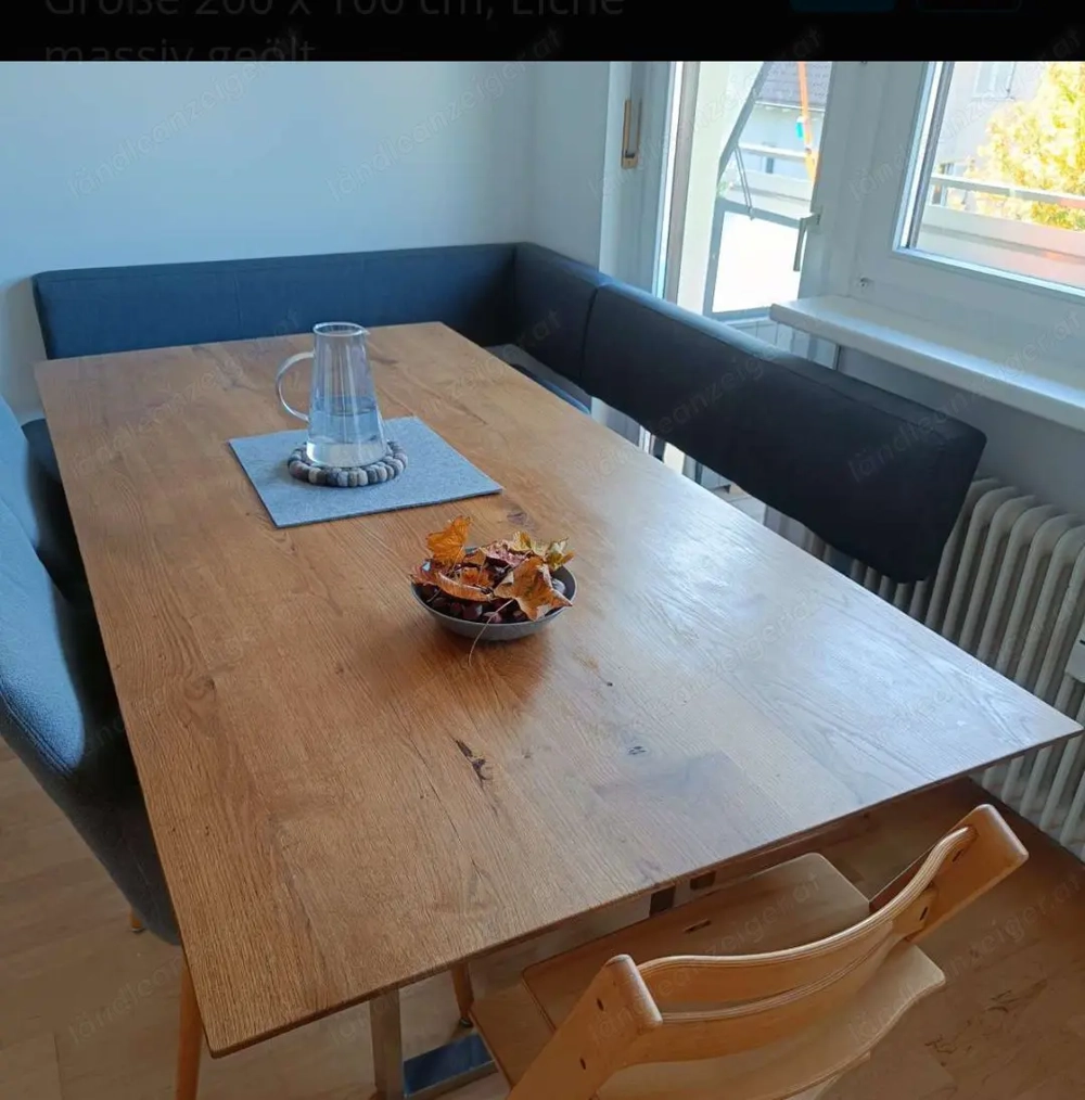 Holztisch von Casa Hohenems, Größe 200 x 100 cm, Eiche massiv geölt