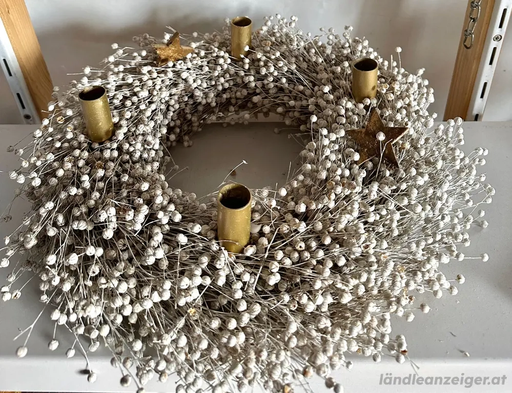 Wunderschöner Adventskranz Natur 40cm