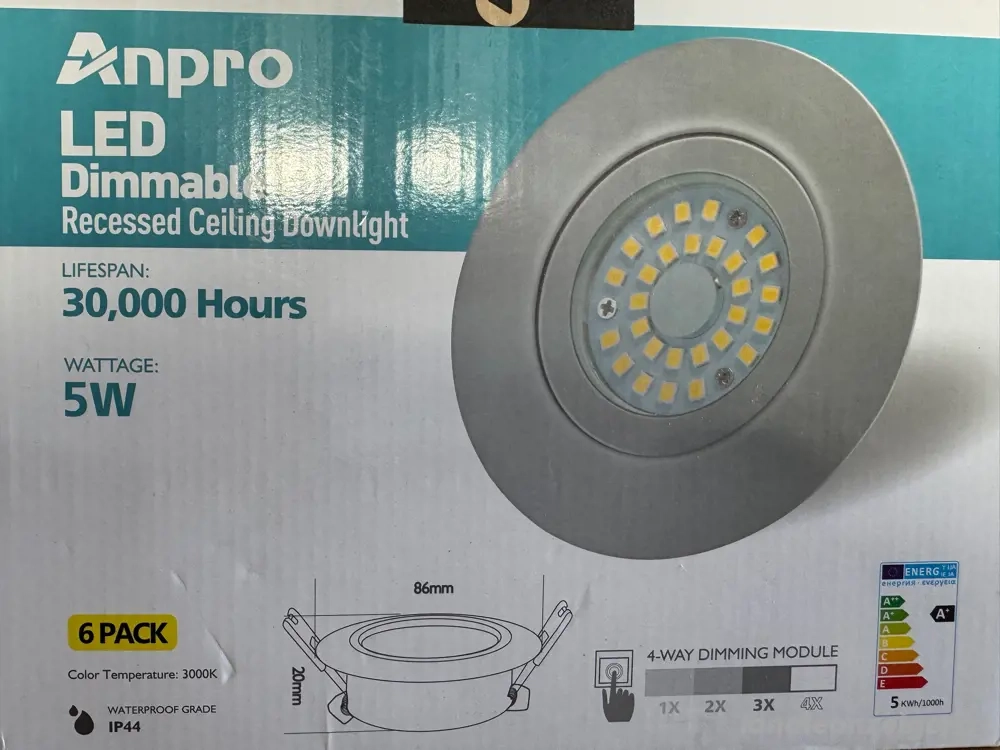 6x Anpro LED, 5W, dimmbar, originalverpackt