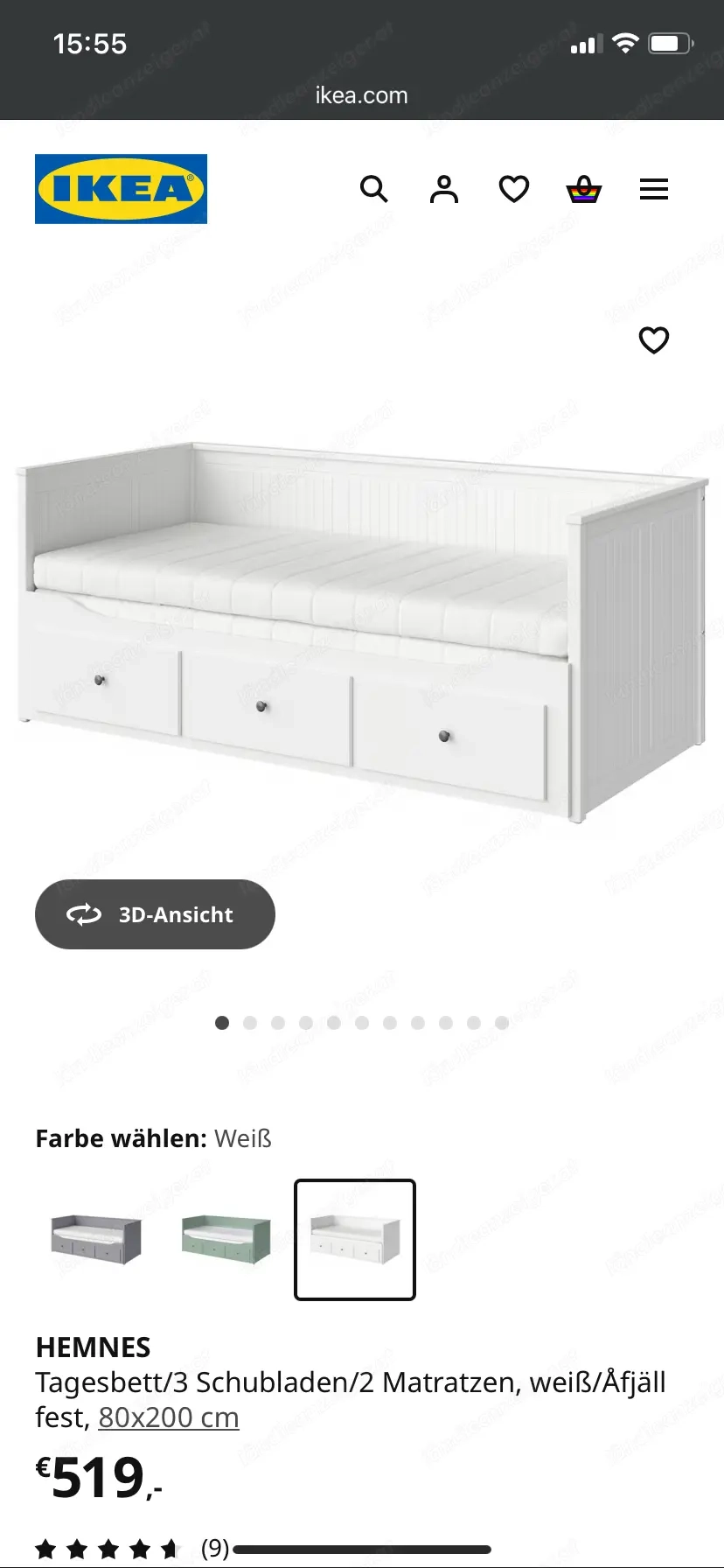 Ikea Bett hemnes + Matratzen (neu) 