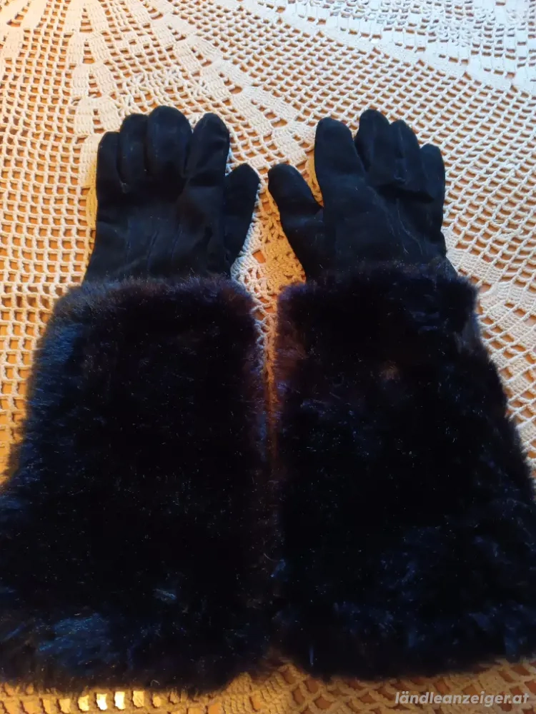 Echtleder Handschuhe Pelzschaft M  Neu!