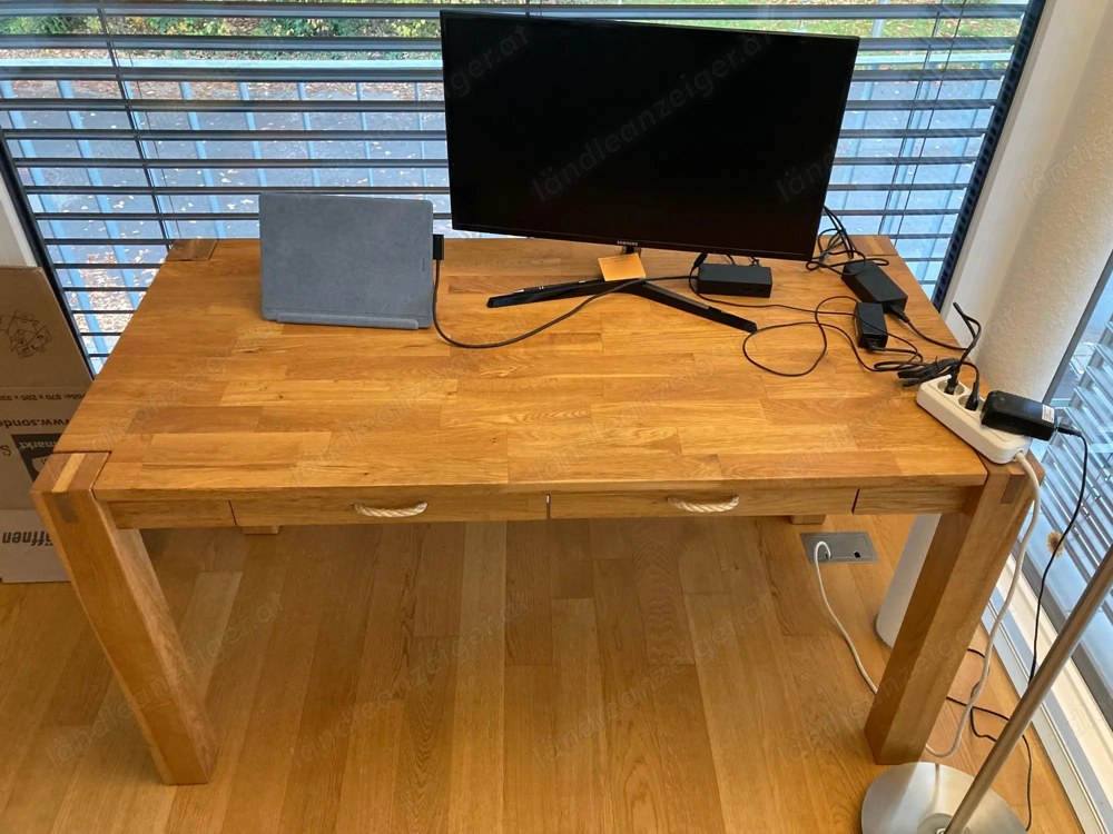 Schreibtisch - Eiche Massivholz 