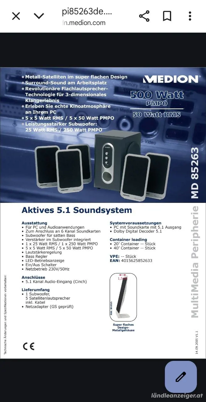 Medion Aktives 5.1 Soundsystem