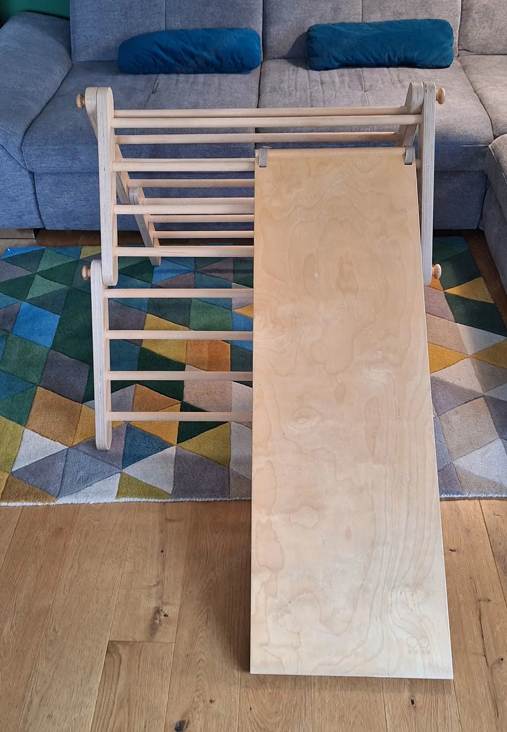 Kletterdreieck, Pikler-Dreieck mit Rutsche