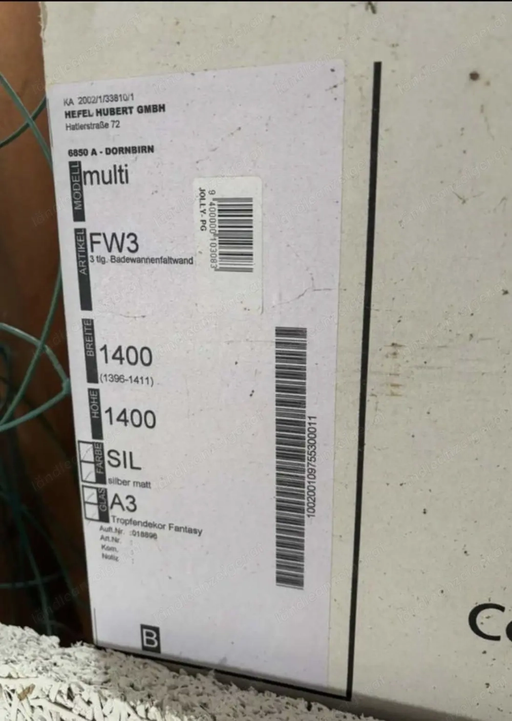 Dusch- Badewannenfaltwand 3-teilig