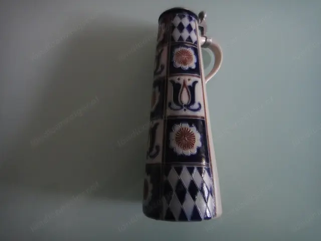 Göbel Bierkrug Zinndeckel handarbeit 1983