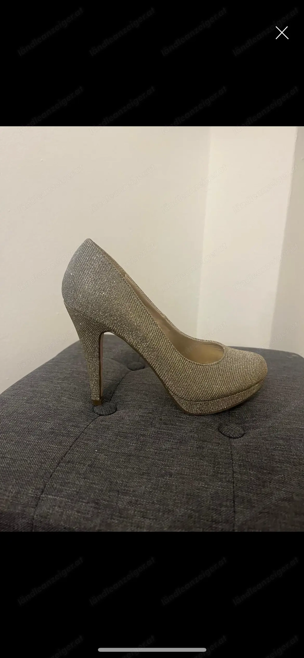 Silberne Hohe Schuhe 