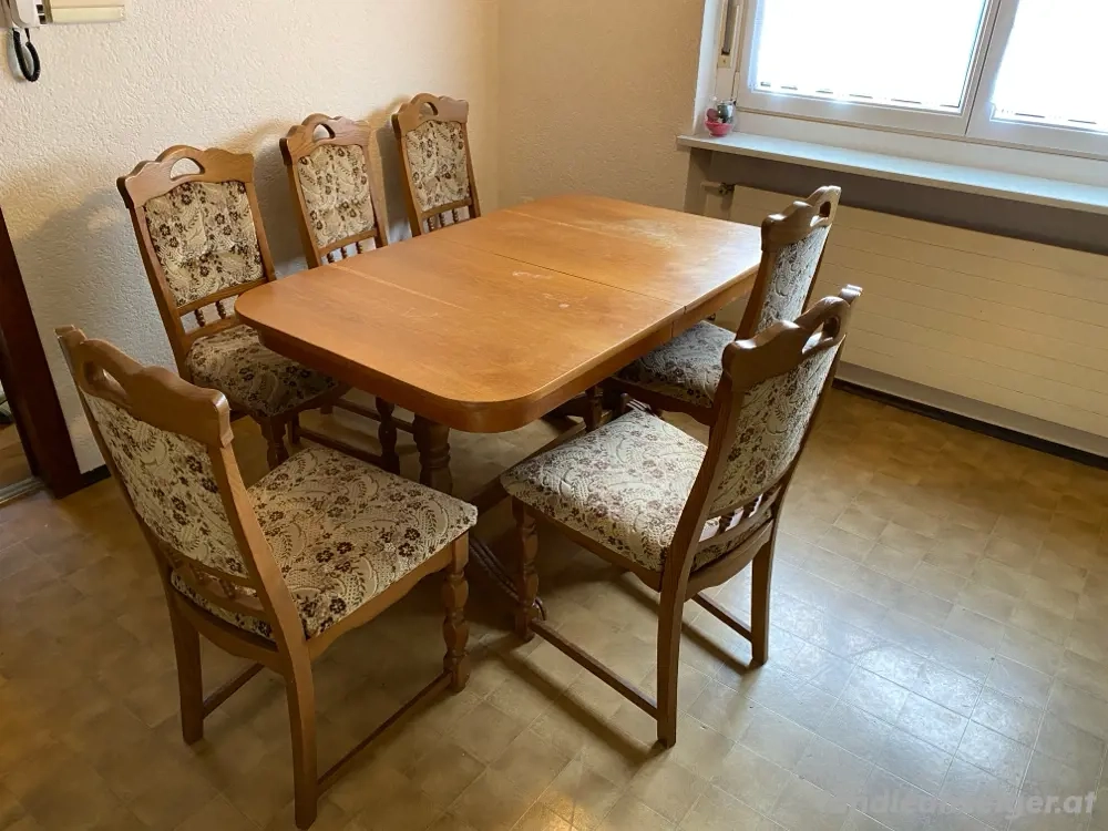 Esszimmertisch ausziehbar mit 6 Stühlen