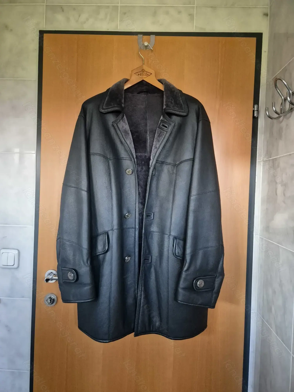 Lammfell Herren Lederjacke Kurzmantel 