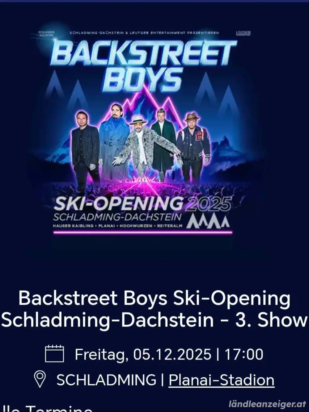 3 VIP-Tickets für das Backstreet Boys-Konzert 