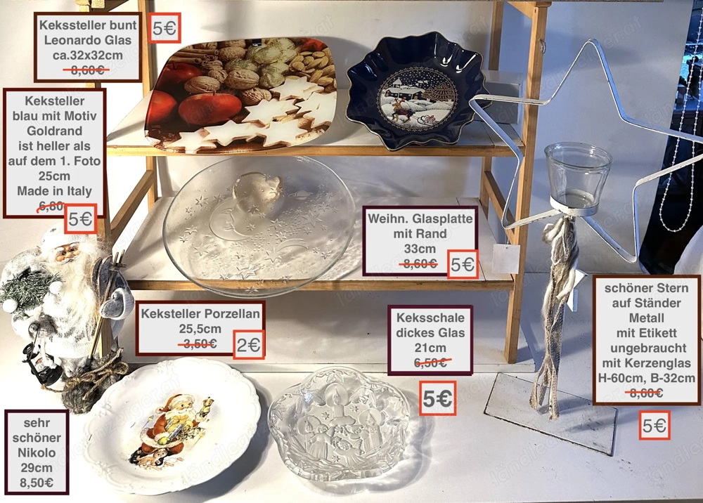 Weihnachtsteller Keksteller Glasplatten