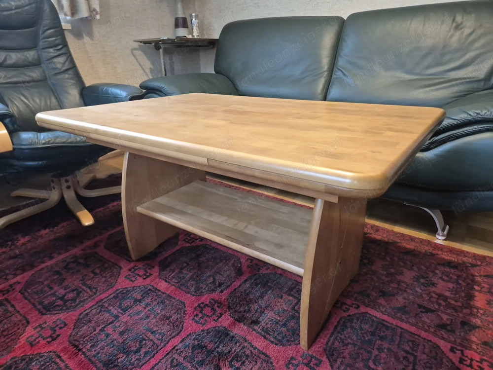 Couchtisch, ausziehbar und höhenverstellbar, massiv, gut erhalten