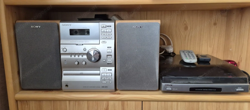 Sony CMT-CP33MD Micro HiFi Regal Stereo System-CD  Band  MD  Tuner und Plattenspieler mit Fernbedien