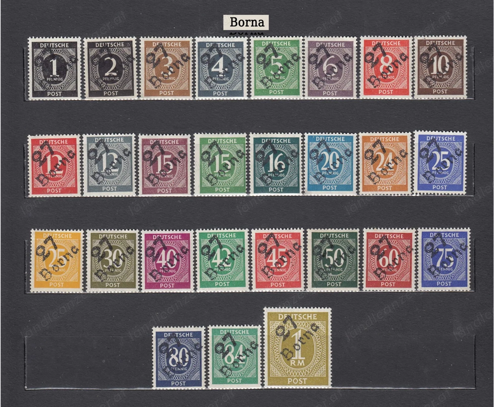 10 Briefmarken Sätze D.Loklalaufdruck 1948 mit Aufdruck Postfrisch