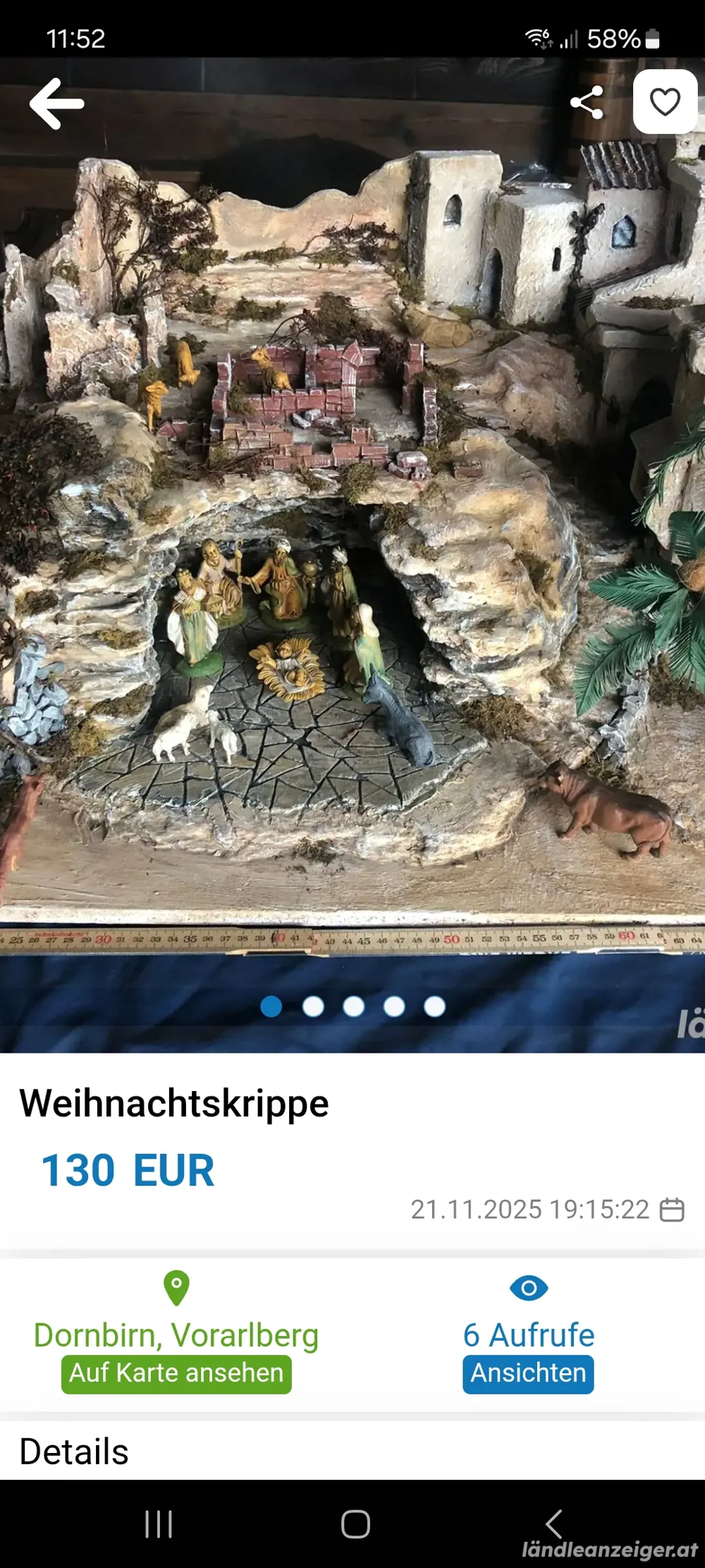 Weihnachtskrippe mit Figuren