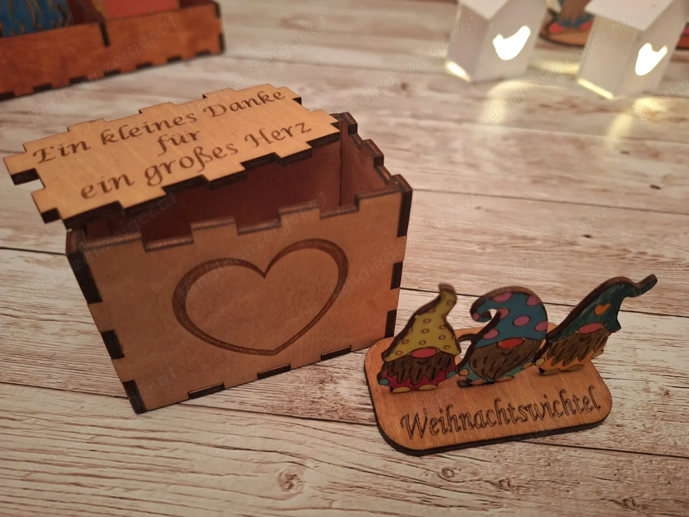 Schöne Geschenk Box für Wichtel mini gelasert