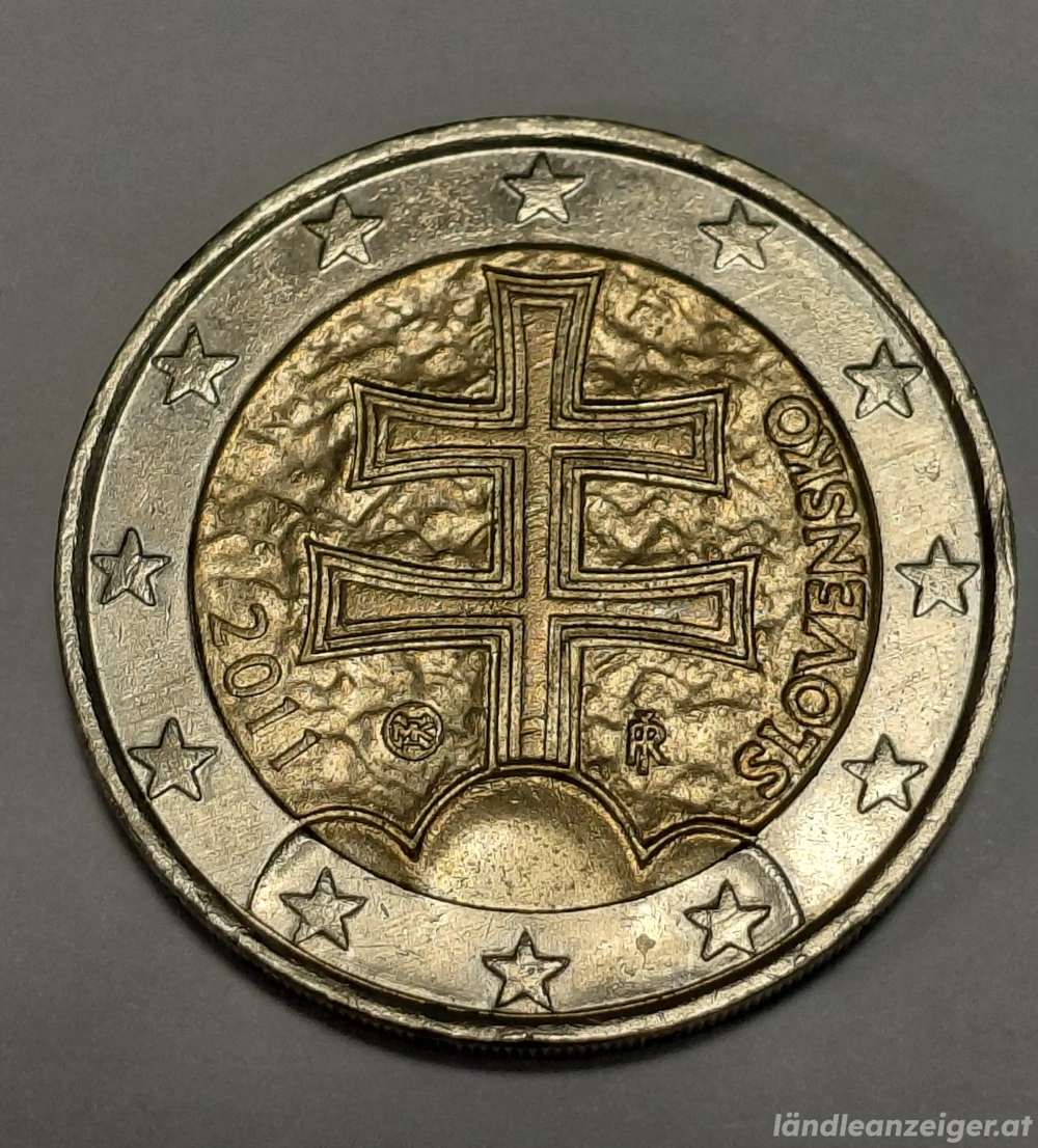 2 Euro Münze 2011 Doppelkreuz Slowakei 