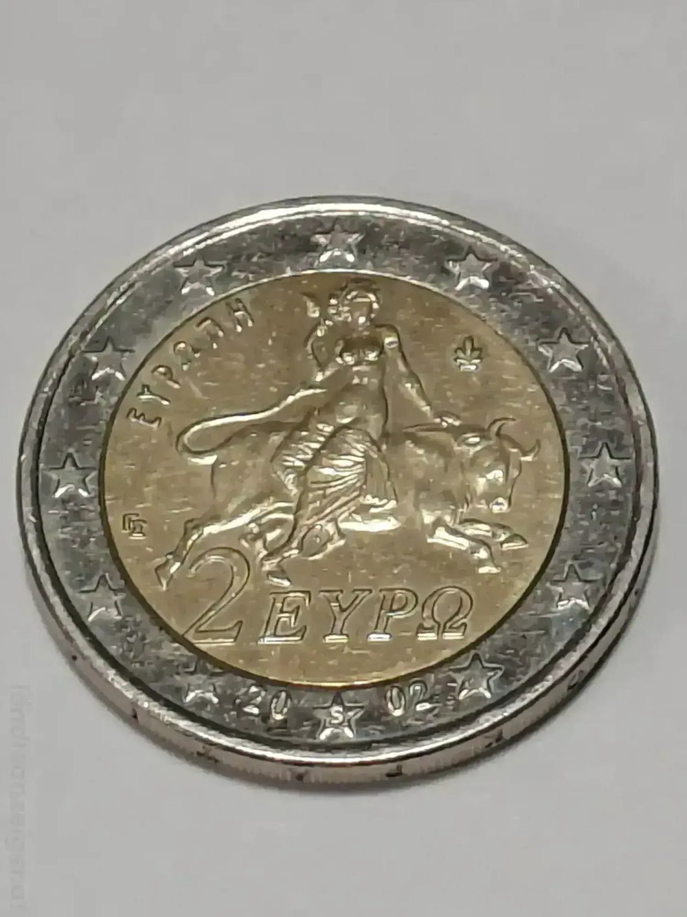 2 Euro Münze 2002 Griechenland mit S im Stern 