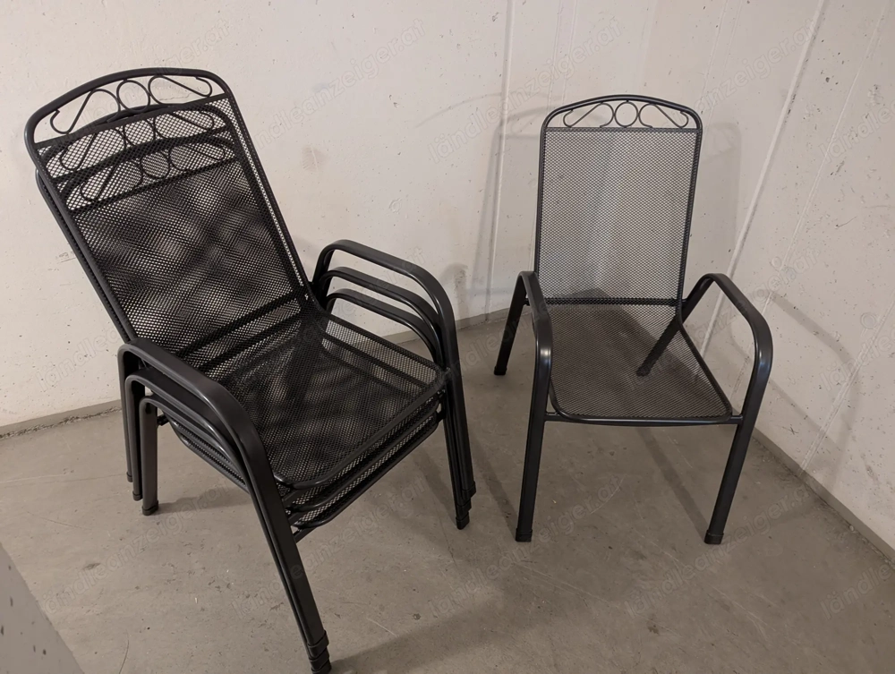 Gartenstühle, grau, 4 Stück, fast neu