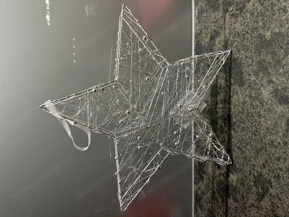 Wunderschöner silberfarbener Stern mit Timer NEU 