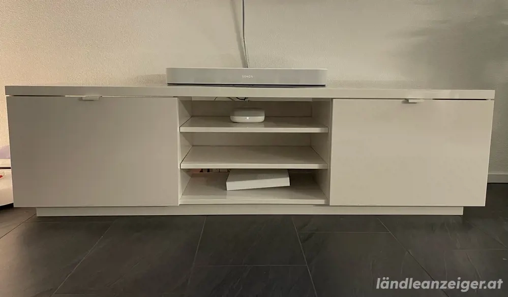 Sideboard TV-Bank, Hochglanz weiß