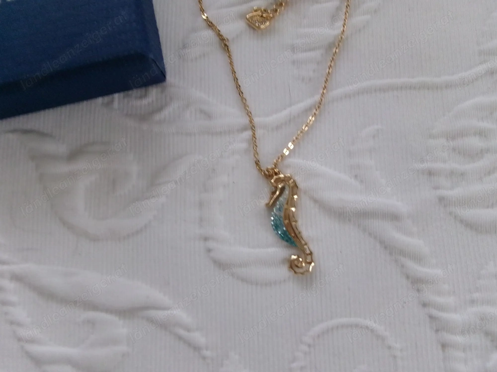 Swarovski - Halskette gold   blau 